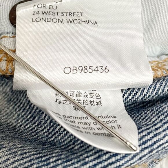 Free People We The Free My Own Lane Straight Jeans Acid Wash Distressed Size 28 - Picture 14 of 15